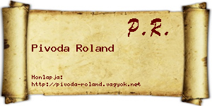 Pivoda Roland névjegykártya